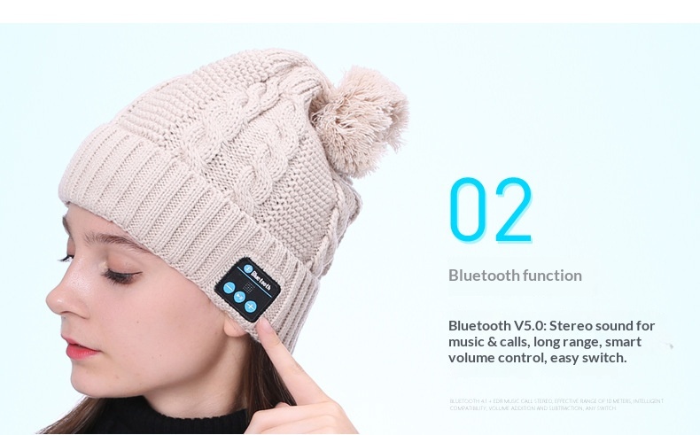 Knitted Bluetooth Headphones Hat With Wireless Calling And Music_voghion.com