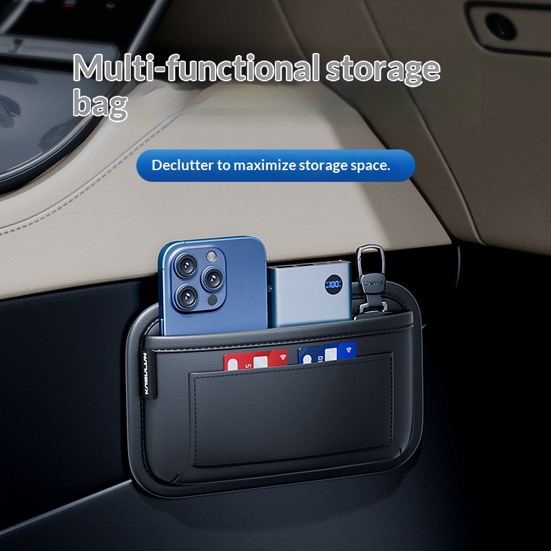 Multifunctionele opbergtas voor voor- en achterstoelen, hangende organizer, sterke zelfklevende achterkant voor in de auto_voghion.com