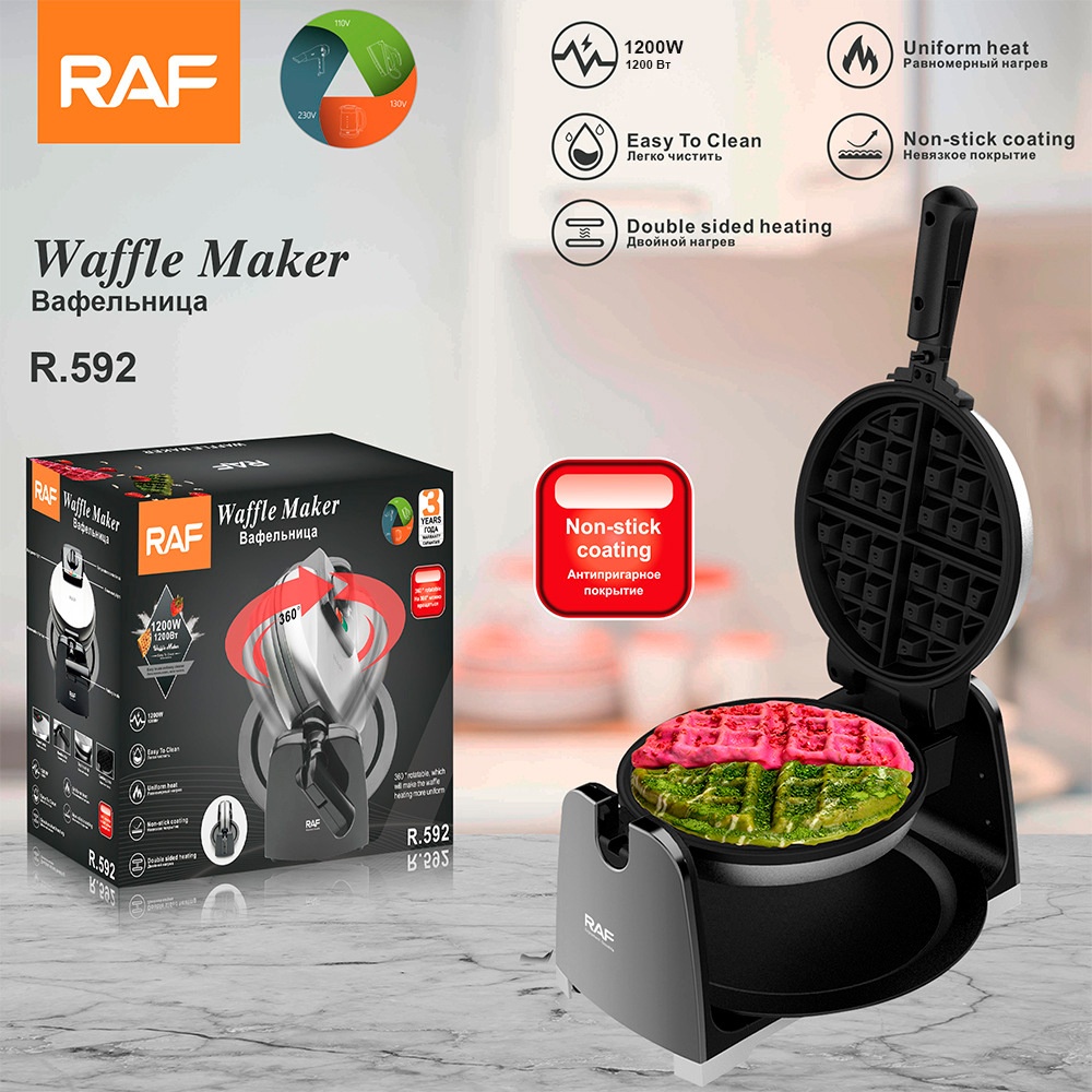 RAF Sandwichmaker im europäischen Stil für den Haushalt, doppelseitig beheizbar, multifunktional, Waffeleisen, Frühstücksgerät, Brotröster_voghion.com