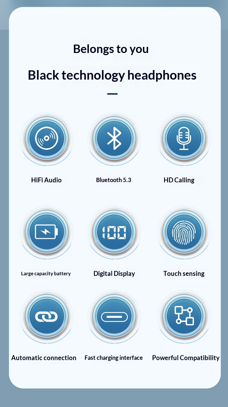 True Wireless Clip-on Bluetooth Headphones Noise Cancelling X58_voghion.com