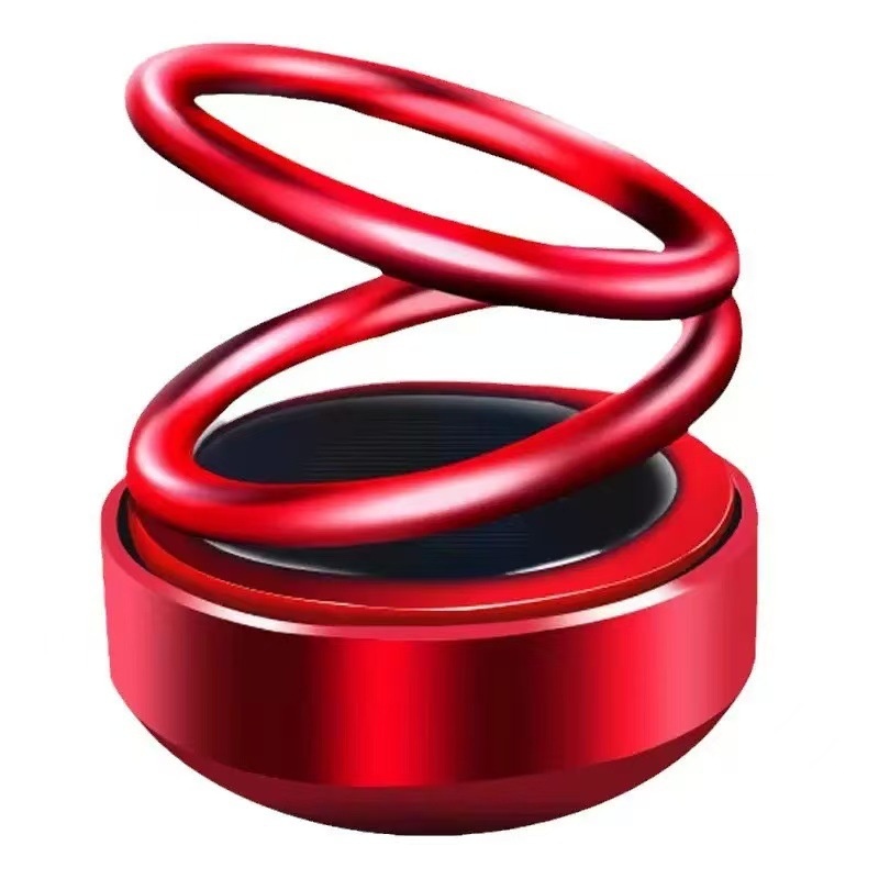 Cross-Border Aromatherapy Decoration Solar-Powered Rotating Ornament Double Ring Floating Creative Car Interior_voghion.com