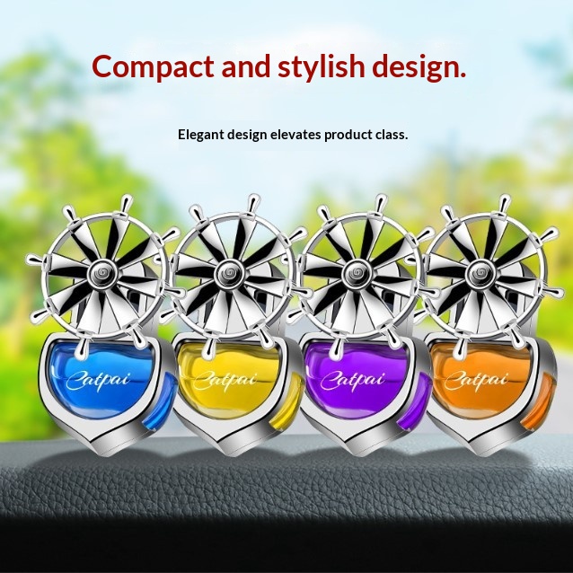 Vent Rotating Perfume Car Air Conditioning Essential Oil Steering Wheel Long-lasting Light Fragrance Odor Removal_voghion.com