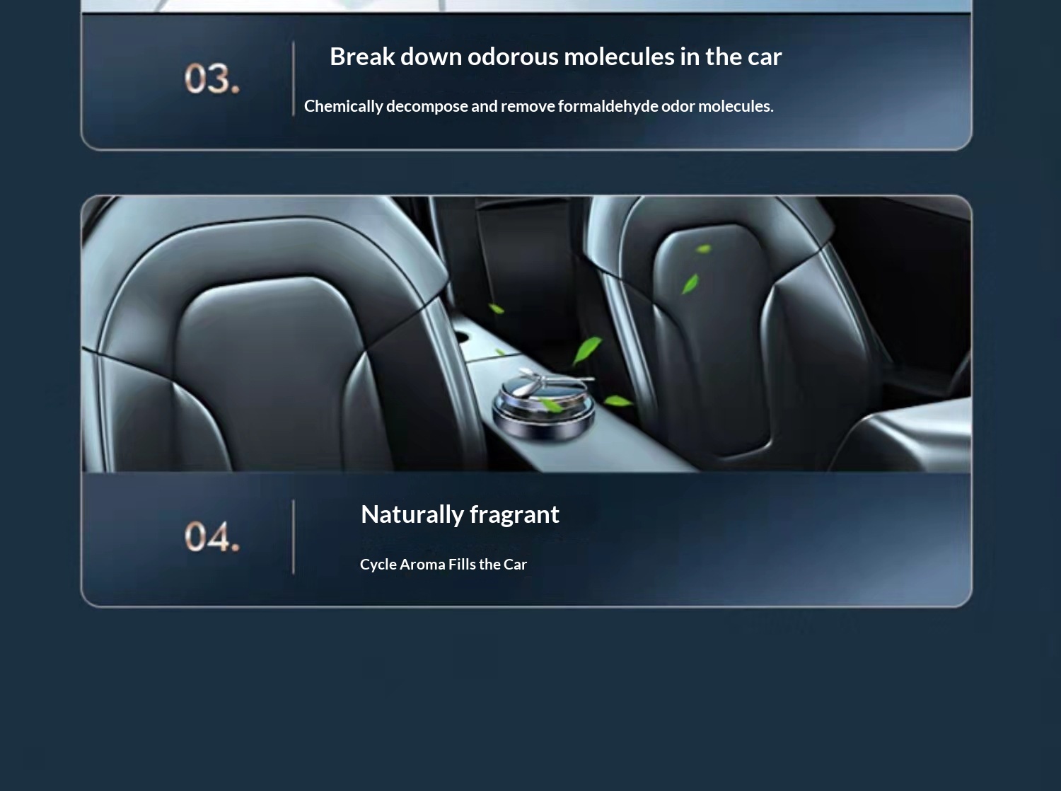 Deodorante per auto a energia solare diffusore rotante_voghion.com