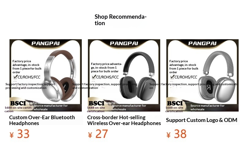 Customized Cross-border Private Model P7236 Wireless Over-ear Bluetooth Headphones With Full-coverage Earcups, Stereo_voghion.com