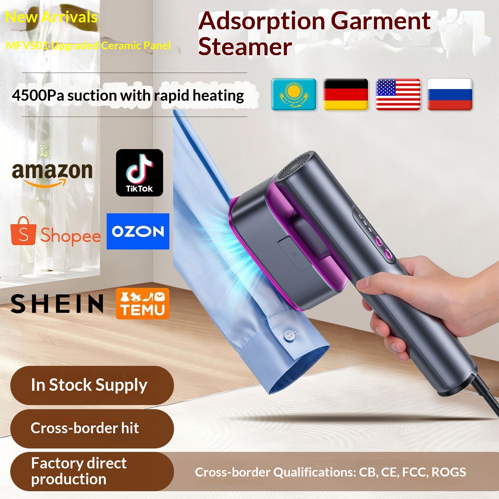 Handheld Garment Steamer For Clothes Portable Clothing Iron_voghion.com