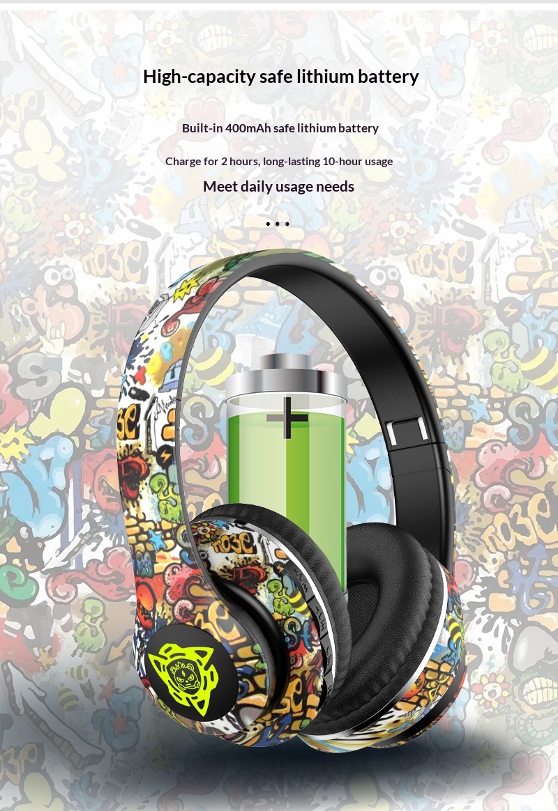 Modello privato transfrontaliero P35 Tendenza nazionale Graffiti Cuffie wireless Auricolari Bluetooth Supporto personalizzazione_voghion.com