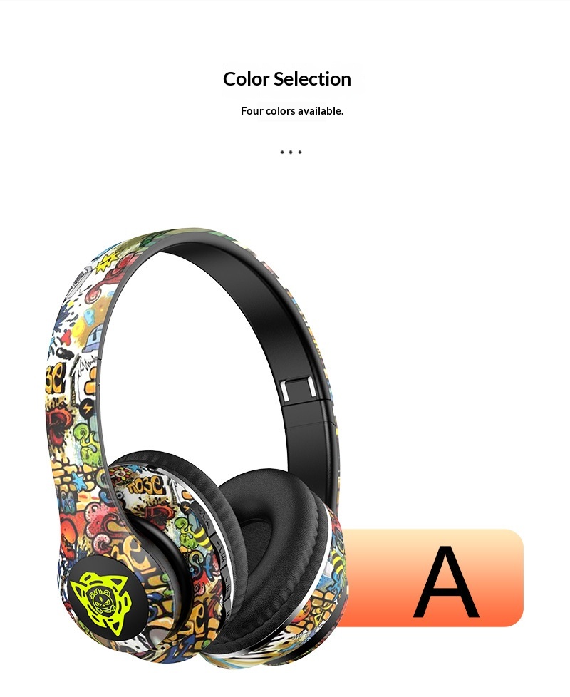 Modello privato transfrontaliero P35 Tendenza nazionale Graffiti Cuffie wireless Auricolari Bluetooth Supporto personalizzazione_voghion.com