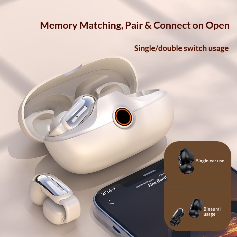 2025 New Wireless Bluetooth Earphones Noise Cancelling Long Battery Life In-Ear Sound Quality Open-Ear Sports Ear Hook_voghion.com