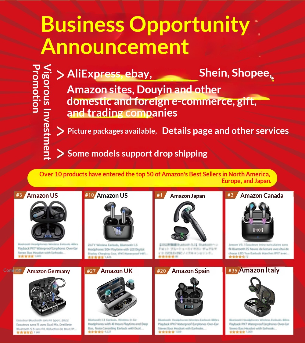 Cross-Border Private Model TWS Bluetooth Ear Hook ENC Dual Mic Noise Cancelling Call Touch Control Digital Display_voghion.com