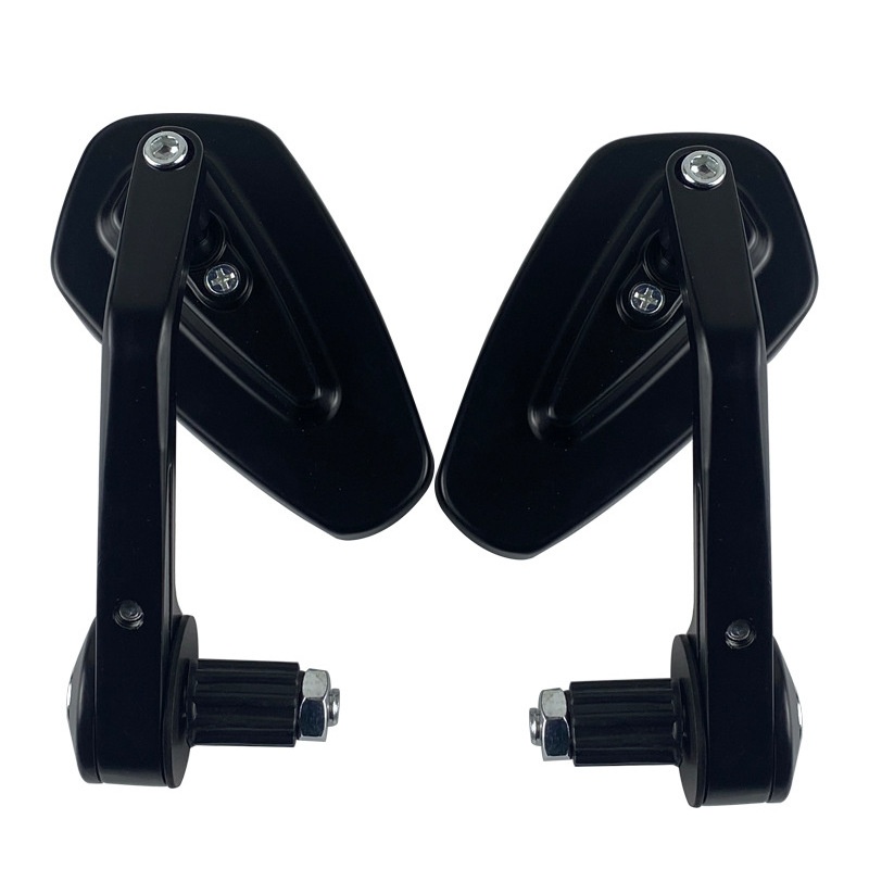 Motorcycle Electric Vehicle Folding Handlebar End Cap Reflective Rearview Rotatable Blue Mirror_voghion.com