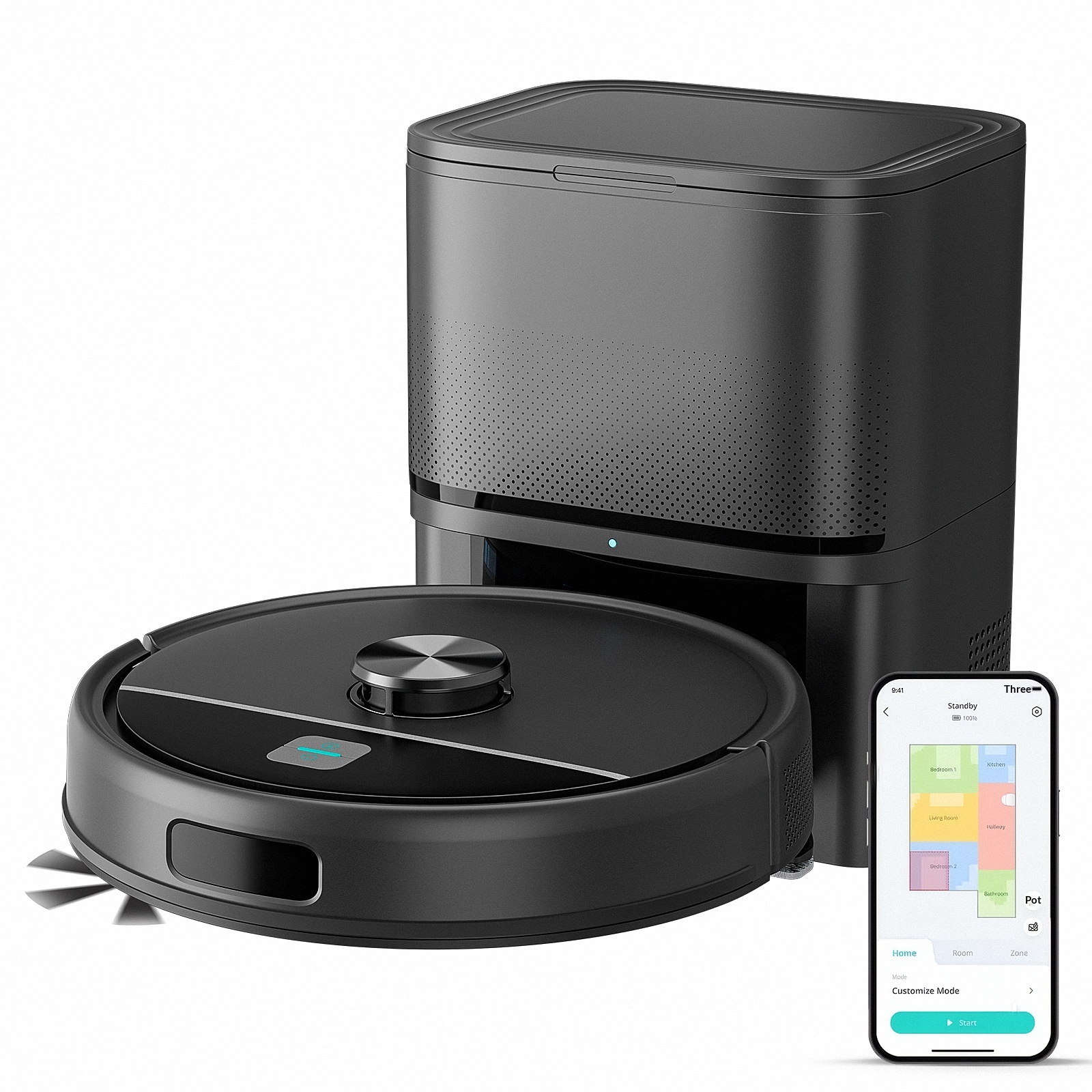 MFL01+ Robot Vacuum Cleaner For Home Use, Fully Automatic Dust Collection And Recharging, Laser Navigation Mapping,_voghion.com