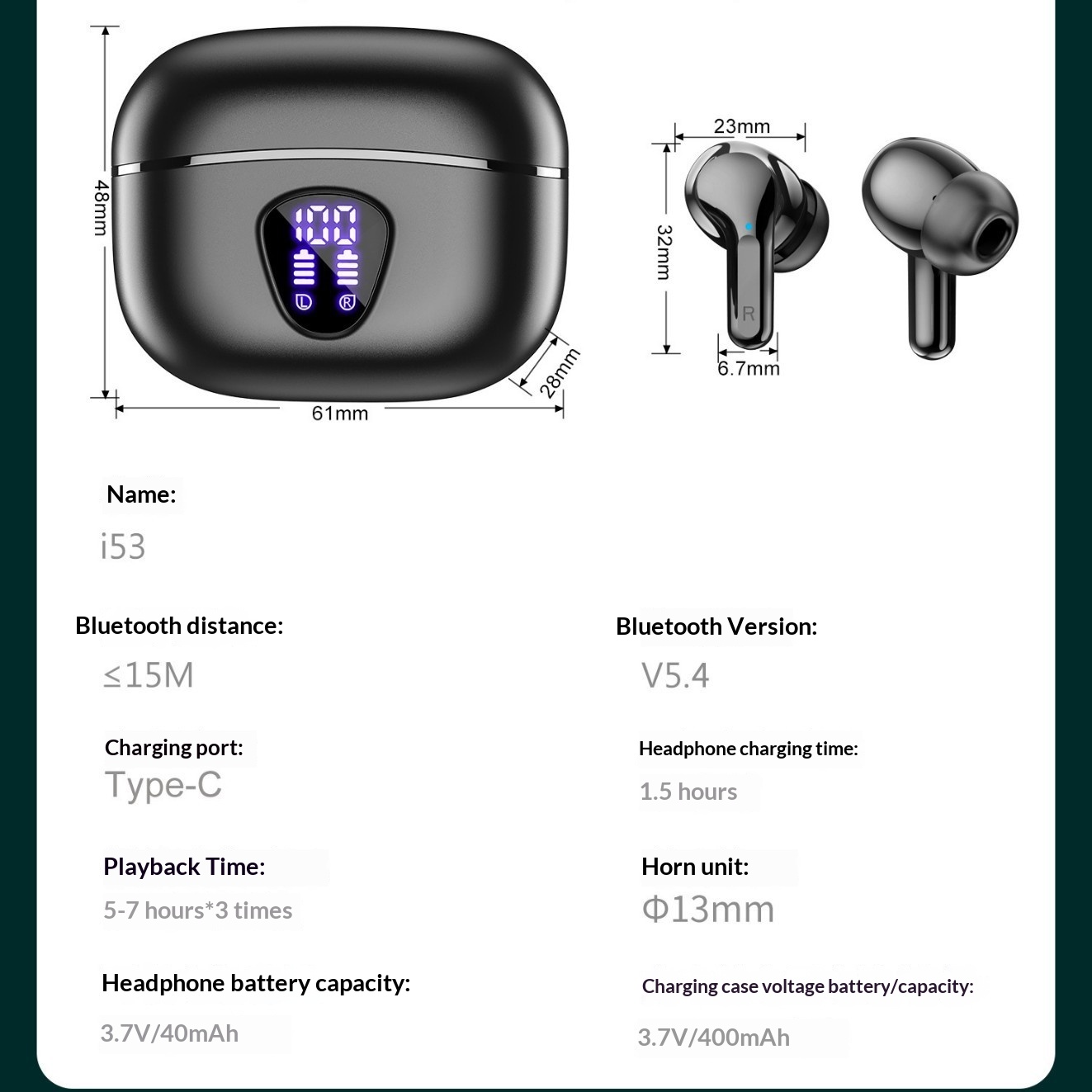 2026 Private Model Noise-Cancelling Clear Call TWS draadloze oordopjes met oplaadcase, compact en met lange batterijduur_voghion.com
