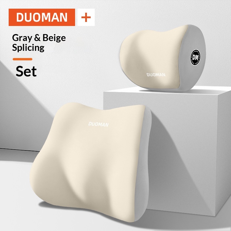 Headrest Lumbar Support Set For Women Colorful Waist Cushion Backrest Driving Essential Seat Car Neck Pillow_voghion.com