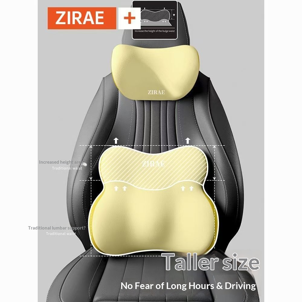 Conjunto de encosto de cabeça, almofada lombar, suporte lombar, espuma viscoelástica, travesseiro de pescoço de alta qualidade para carro_voghion.com