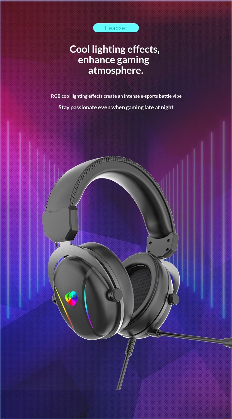 Cuffie da gioco cablate per computer, compatibili con PUBG Mobile e laptop, audio 7.1 universale con microfono._voghion.com