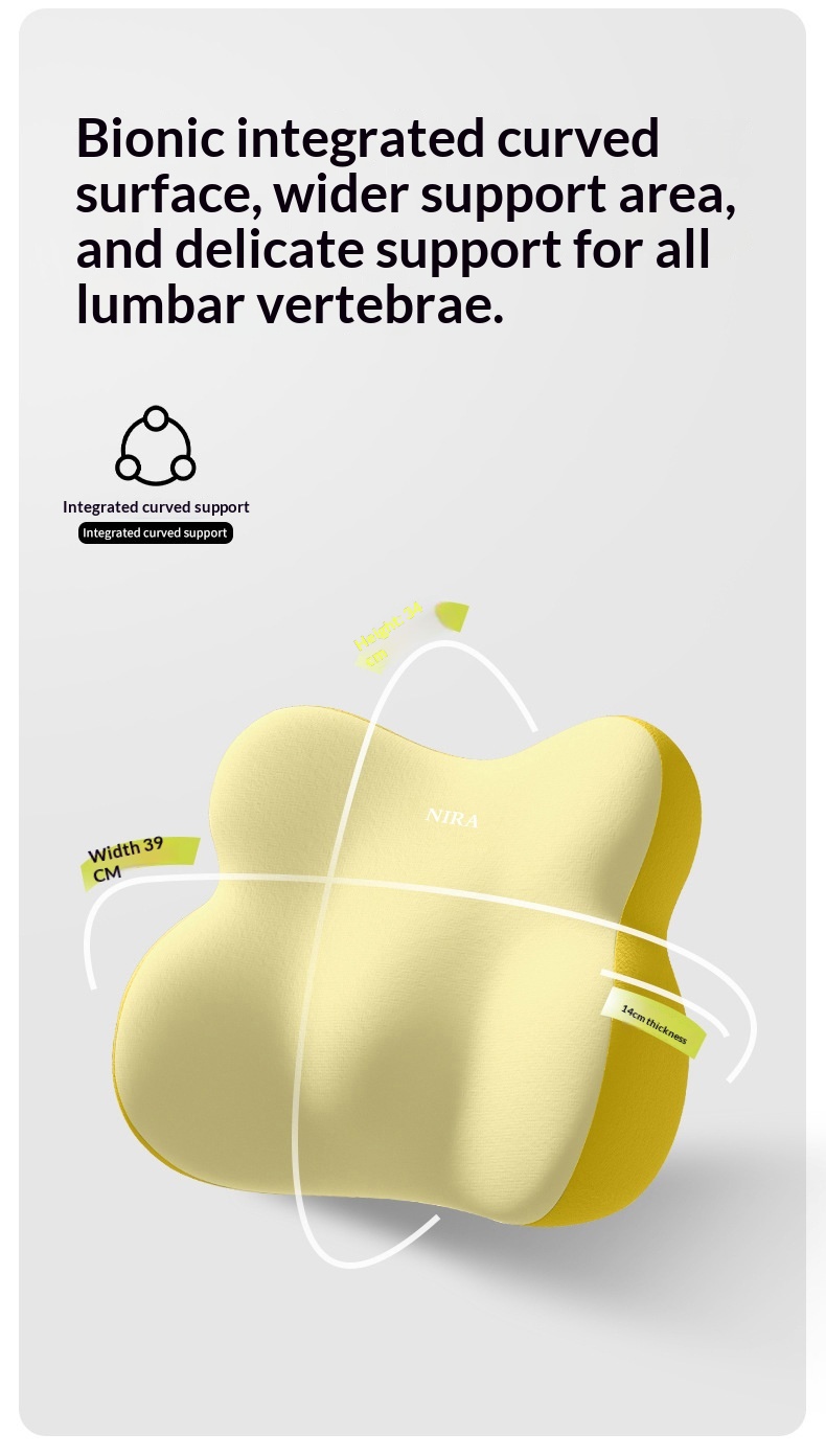 Grensoverschrijdend nekkussen van traagschuim, zitkussen, autohoofdsteun, lendensteun_voghion.com
