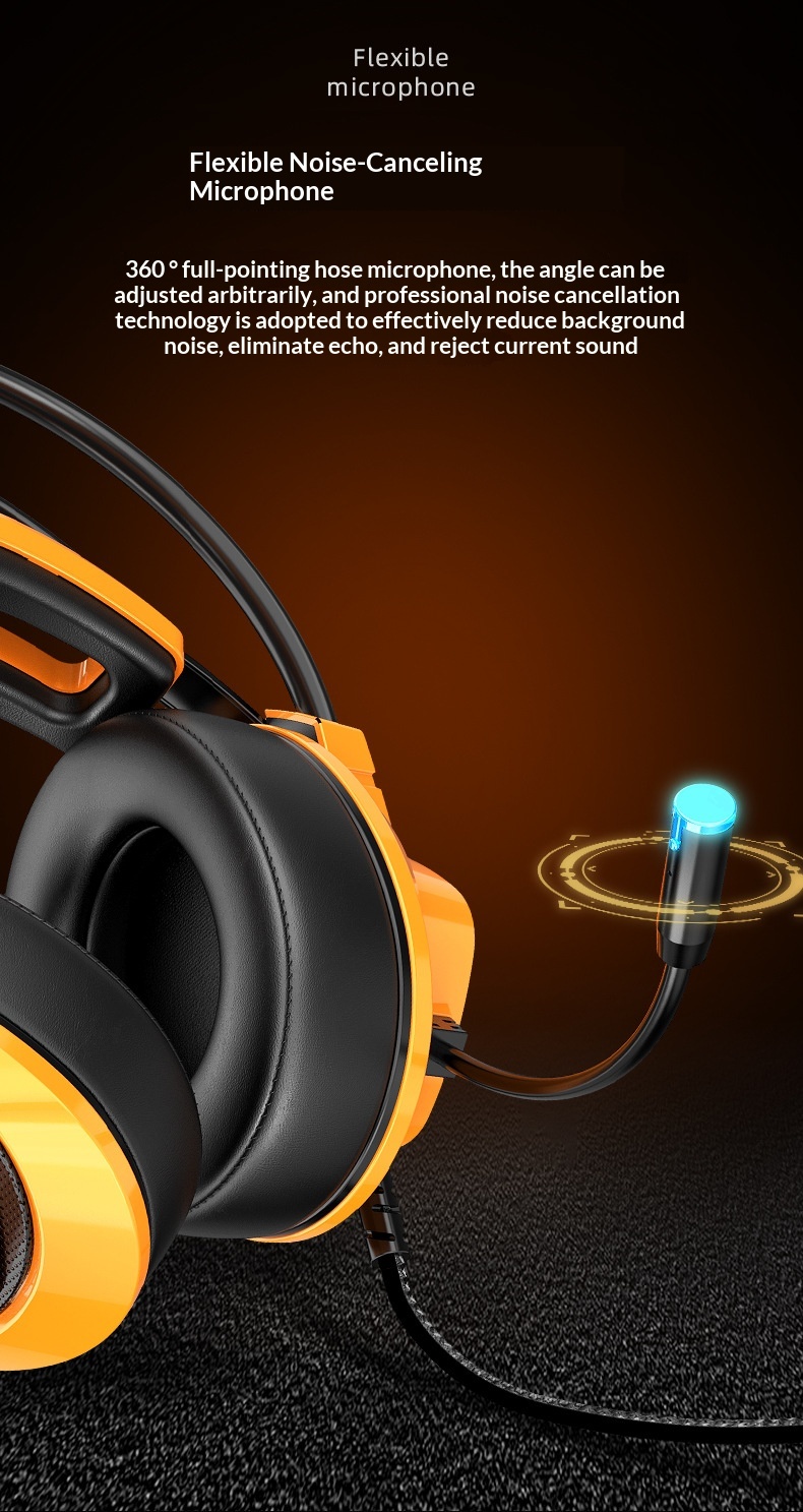 MoDi G200 Computer Over-ear Wired Headset With Microphone, 7.1-channel USB Gaming Headset, Specifically For Internet_voghion.com