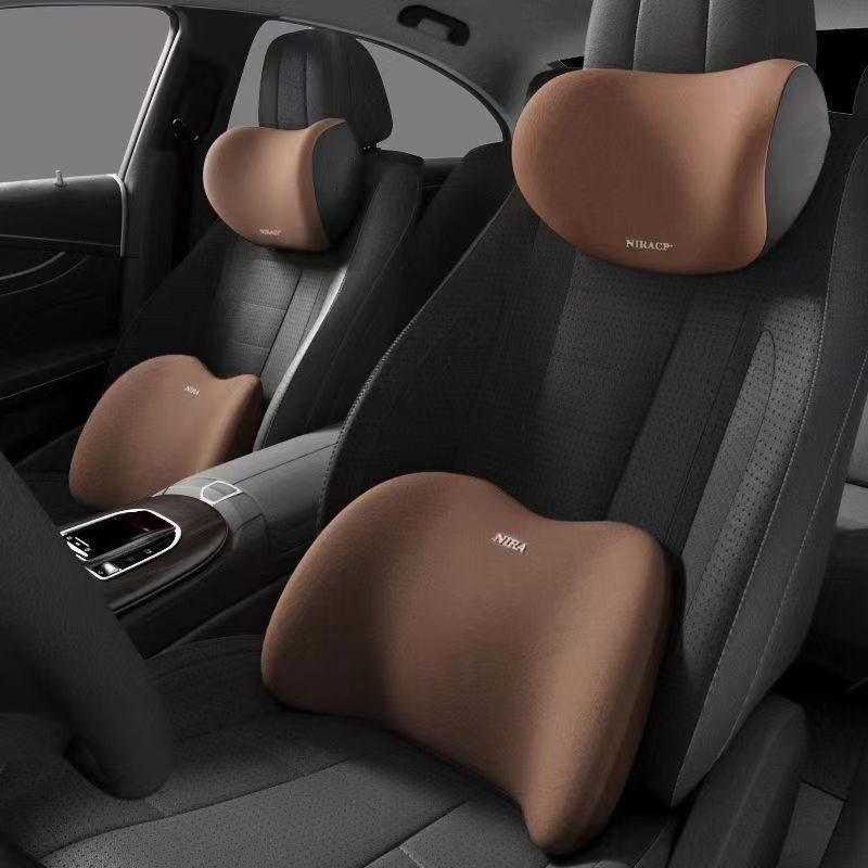 Cuscino poggiatesta per auto, protezione del collo, schienale con memory foam, supporto lombare, set di cuscini_voghion.com