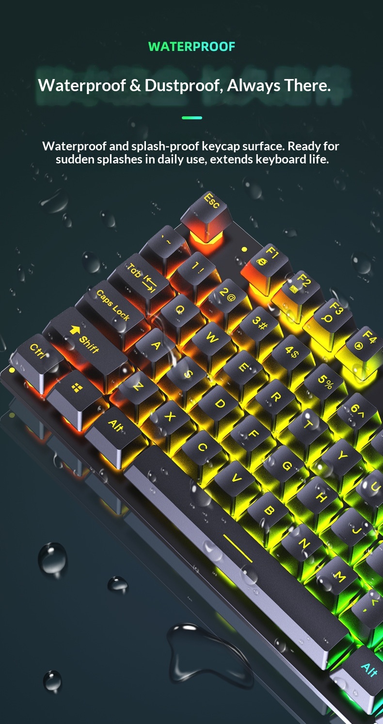 Set composto da tastiera e mouse Shibadu D500 RGB retroilluminati, con cavo USB e sensazione meccanica._voghion.com