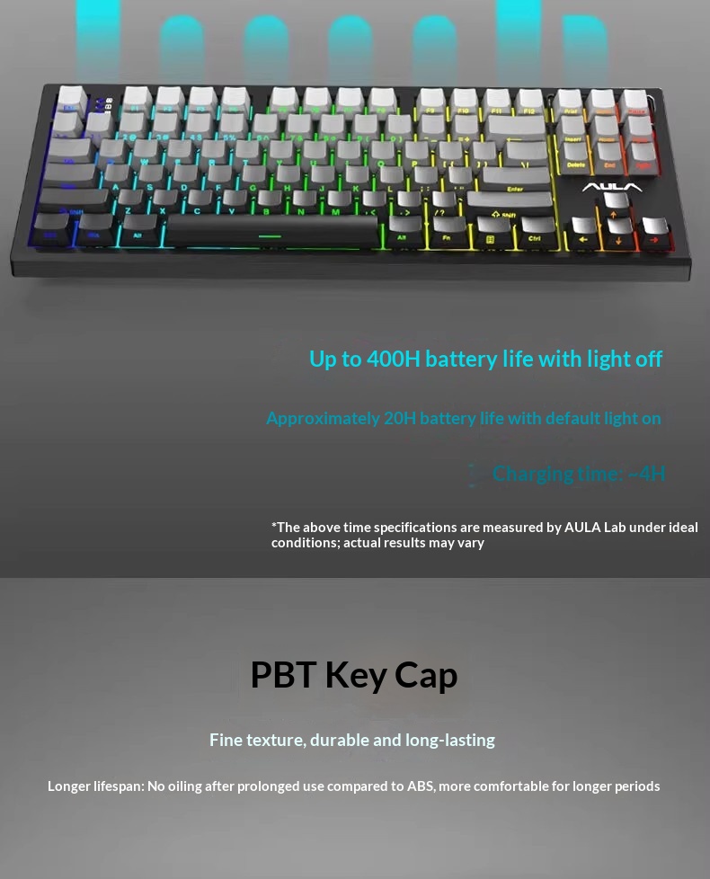 Wolf Spider S87 Mechanical Wireless Keyboard Rgb Tri-mode Gasket_voghion.com