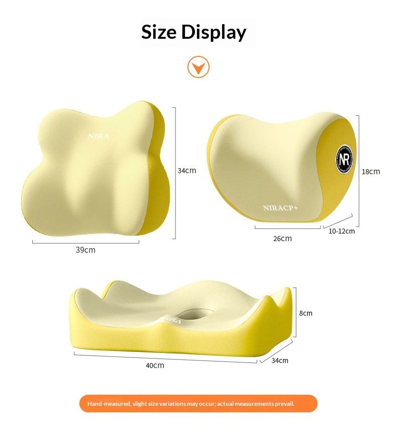 Grensoverschrijdend nekkussen van traagschuim, zitkussen, autohoofdsteun, lendensteun_voghion.com