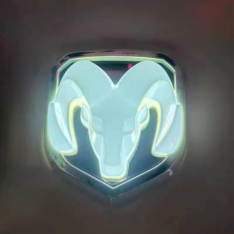 Suitable For Dodge Ram Grille Bright DODGE Illuminated Logo, Front Rear Emblem, LED Car Logo Light_voghion.com