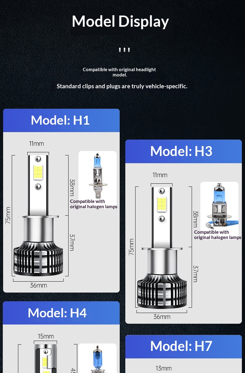 Super Bright Led Car Headlight Bulbs H1 H7 H4 9012 Spotlight_voghion.com