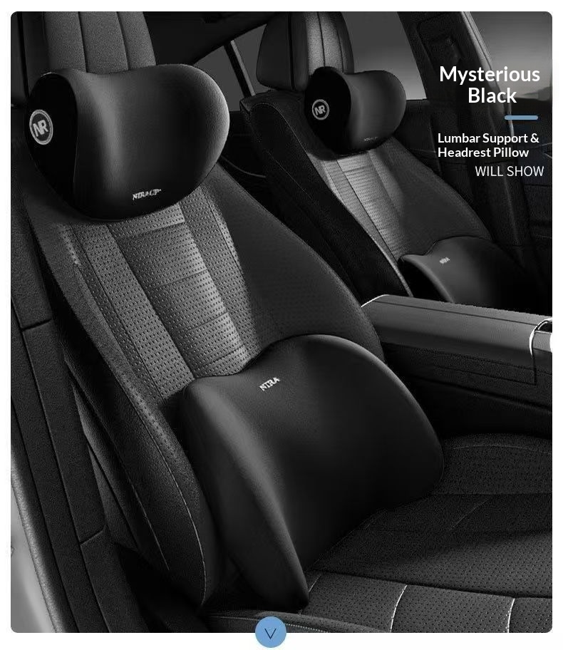 Cuscino poggiatesta per auto, protezione del collo, schienale con memory foam, supporto lombare, set di cuscini_voghion.com