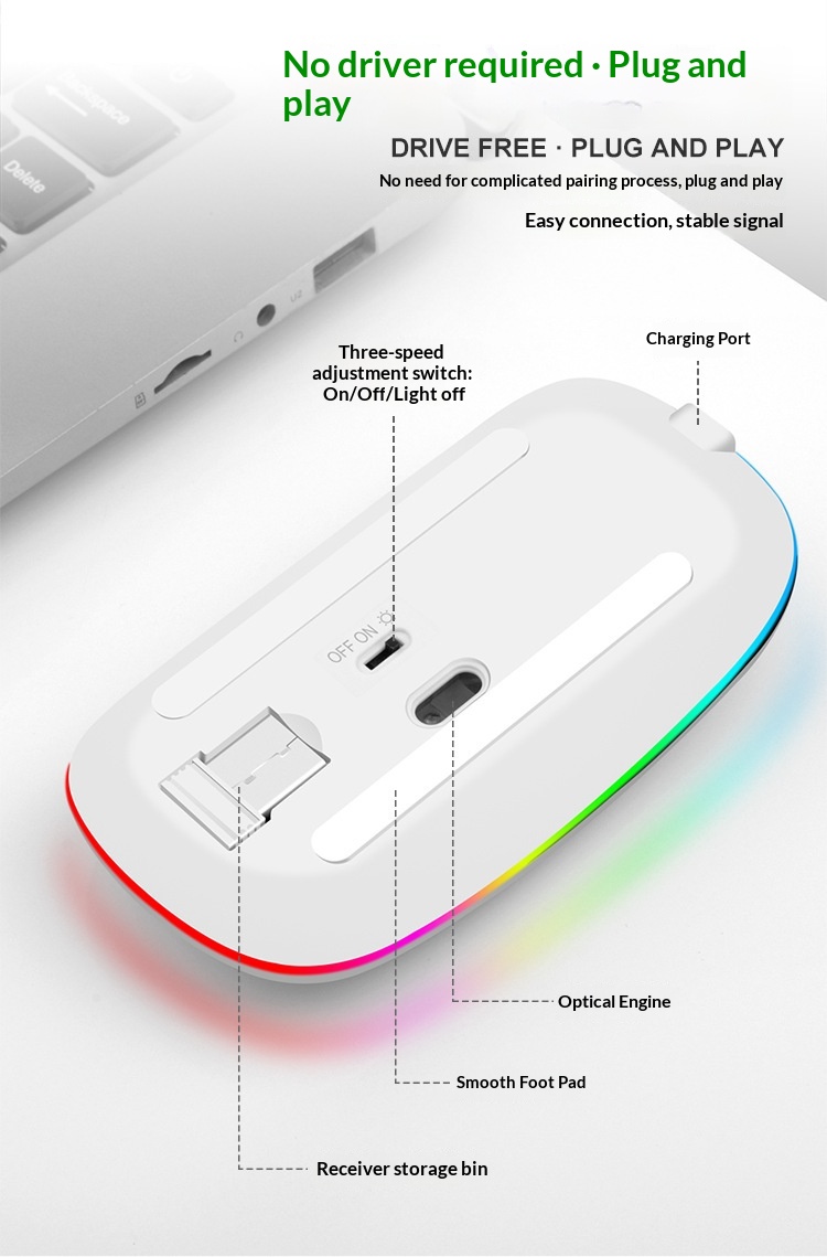 Wireless Gaming Mouse With Rgb Lighting Silent Rechargeable Design_voghion.com