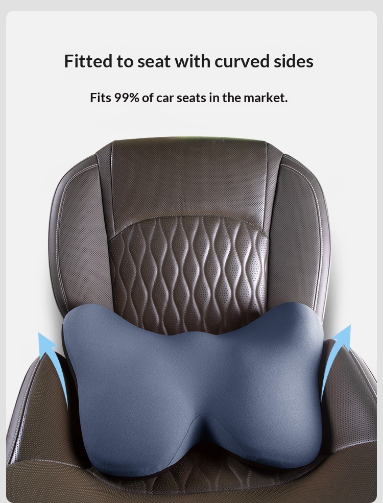 Headrest Neck Lumbar Support Memory Foam Seat Cushion Pillow Car Set_voghion.com