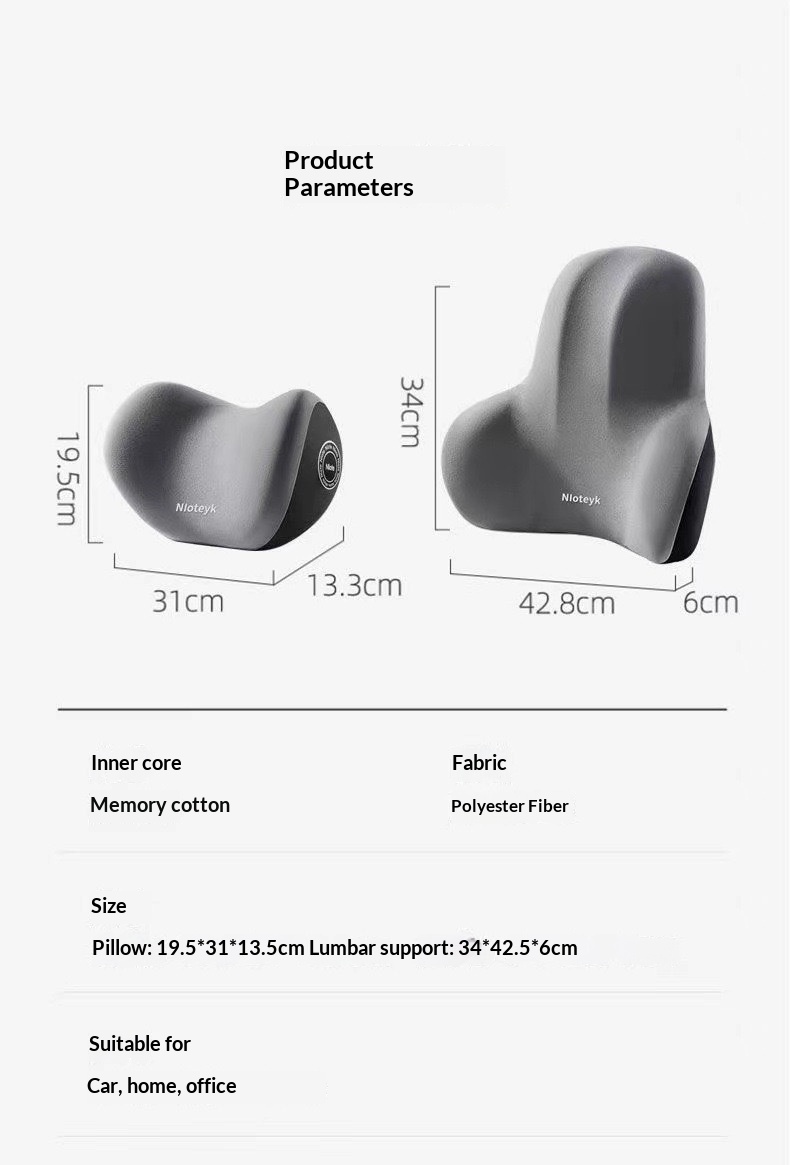 Headrest Support Shoulder Pillow Car Memory Foam Lumbar Backrest Cushion Home Dropshipping_voghion.com