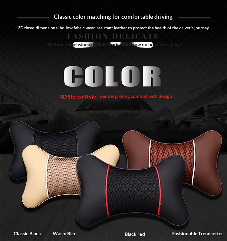 Nackenstützkissen fürs Auto, 3D-Leder, Ganzjahresmodell, Universal_voghion.com