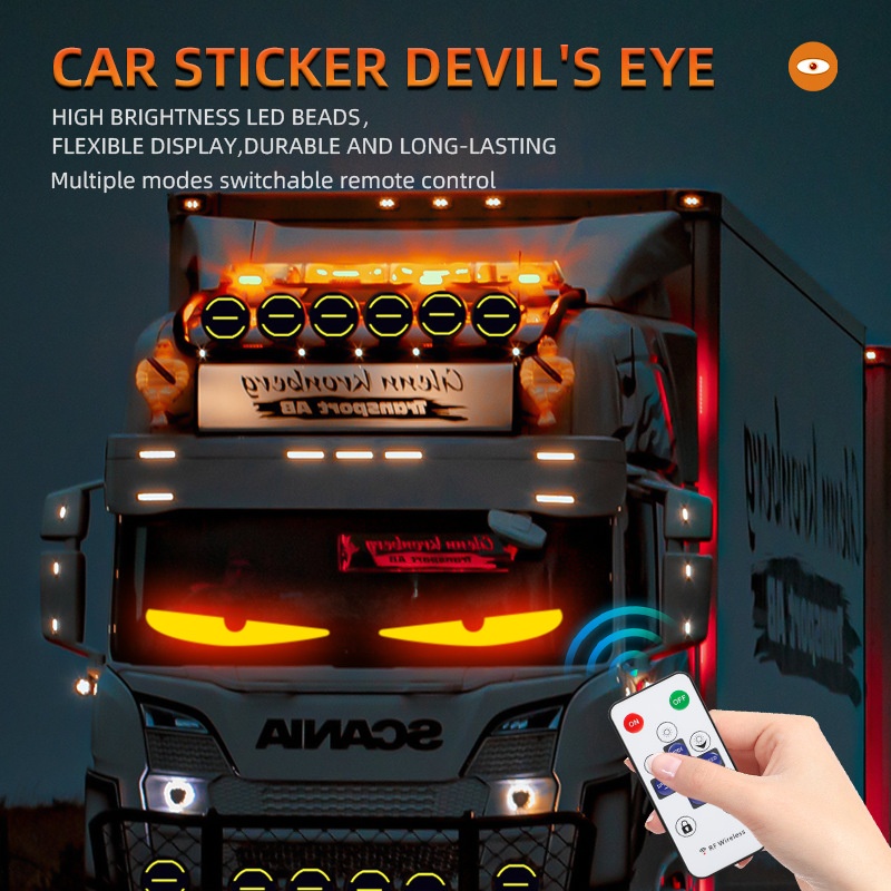 Demon Eye LED Flexible Car Truck Window Soft Screen Decorative Ambient Light Universal 12/24V_voghion.com