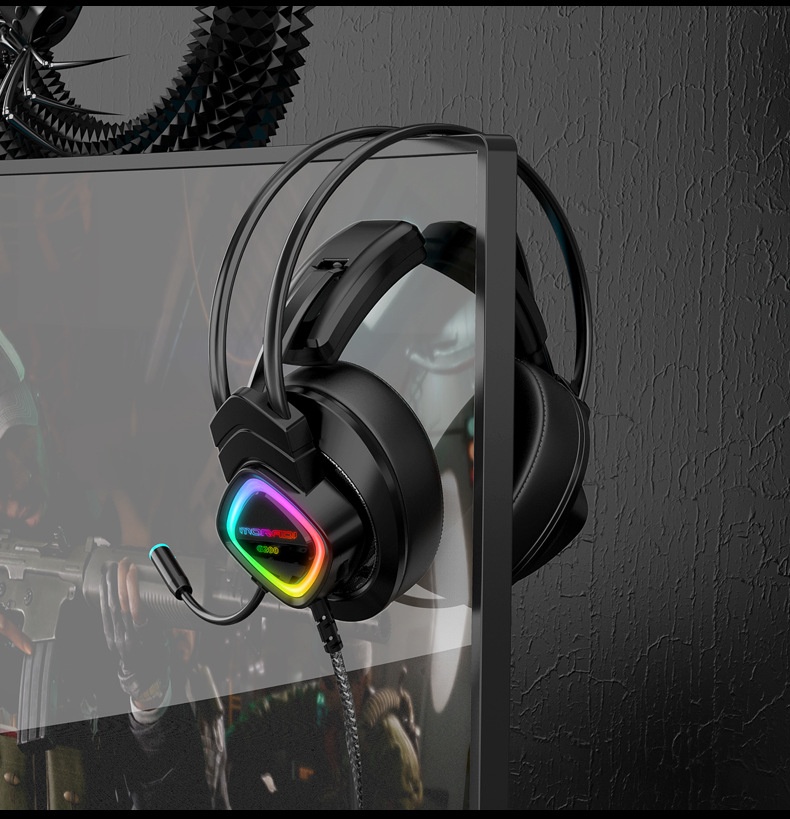 MoDi G200 Computer Over-ear Wired Headset With Microphone, 7.1-channel USB Gaming Headset, Specifically For Internet_voghion.com