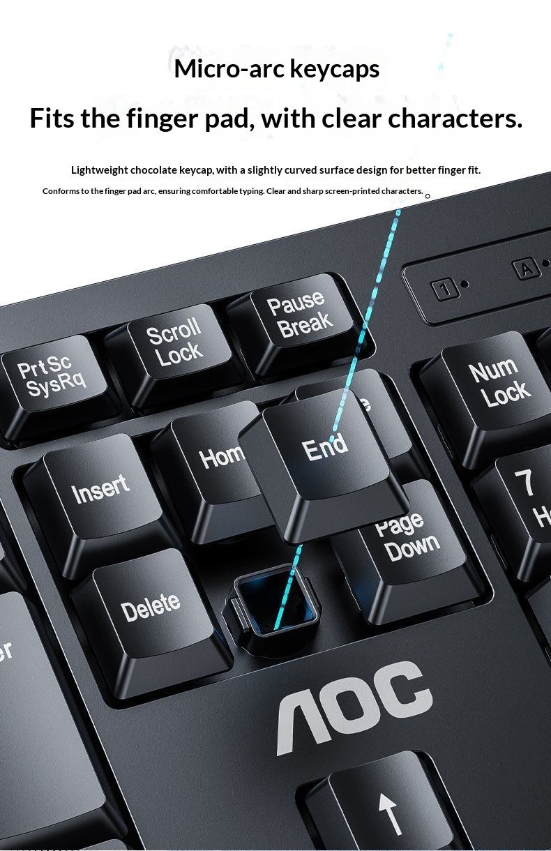 TPV AOC KM210 Wireless Keyboard Mouse Set Business Office Laptop Desktop Computer 2.4G_voghion.com