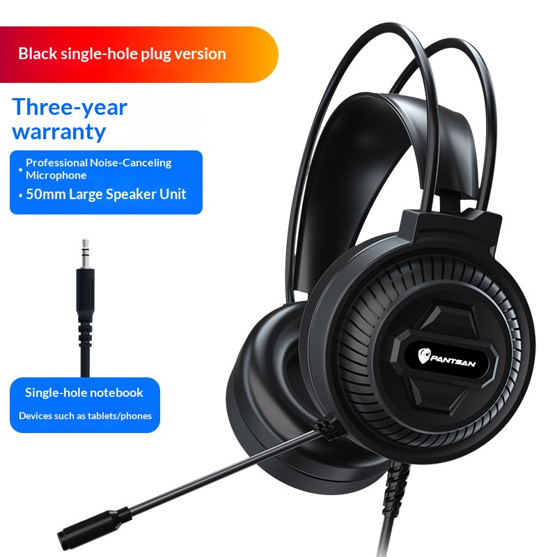 Cross-Border Pansun PSH-400 Over-Ear Computer Desktop Gaming Wired Laptop Headset_voghion.com