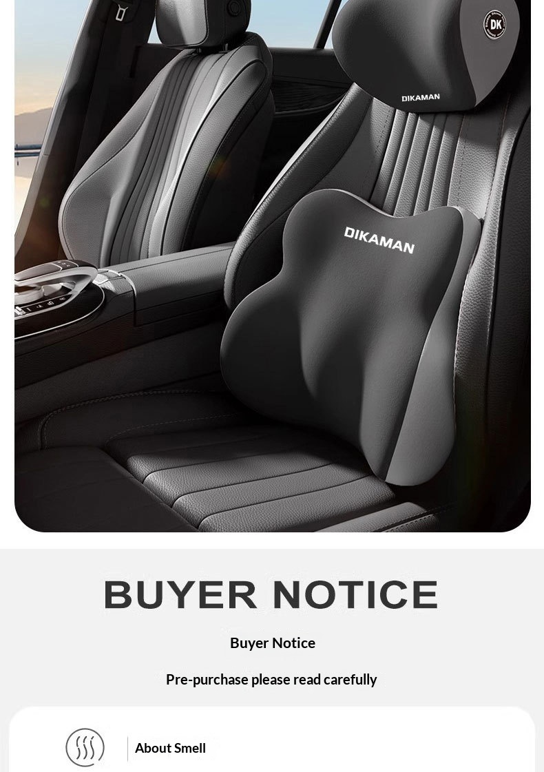 Headrest And Lumbar Support Set For Car Comfortable Neck Pillow_voghion.com