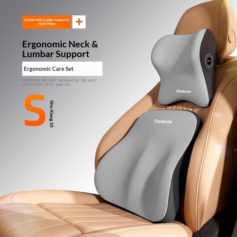 Cross-Border Memory Foam Headrest Main Seat Cushion Car Lumbar Driver Long Sitting Waist Support Neck Pillow_voghion.com