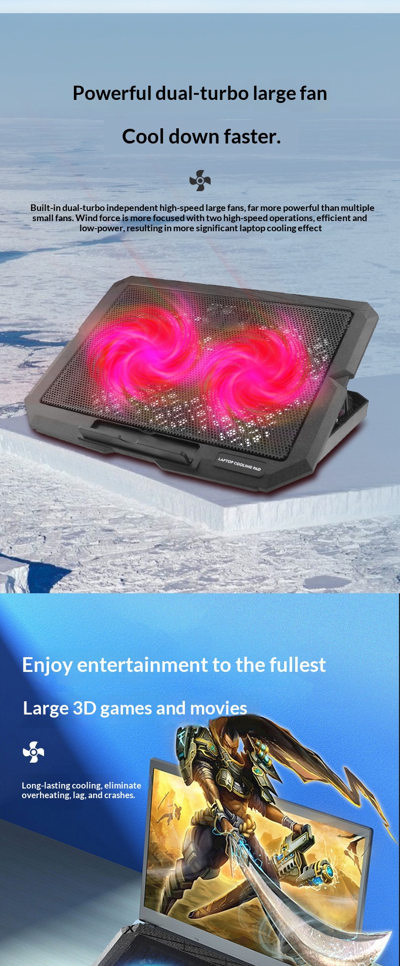 Cross-border X3 Cooler Silent Wind Cooling Stand Laptop Holder Wholesale_voghion.com
