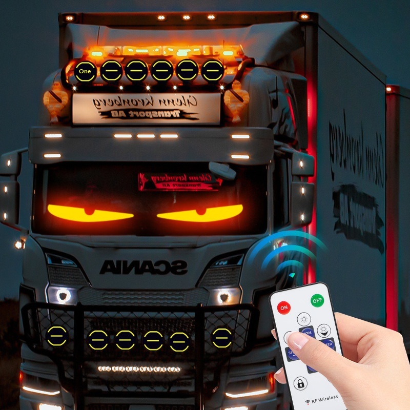 Schermo flessibile a LED "Occhio di Demone" per interni auto, camion e finestrini, luce decorativa personalizzabile, 12/24V, universale._voghion.com