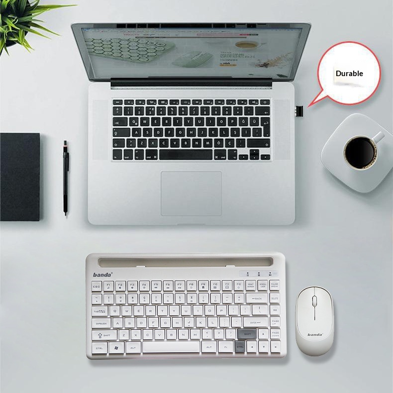 Banda Wireless Set Laptop External Chocolate Keys Power-saving Home Office Keyboard Mouse_voghion.com