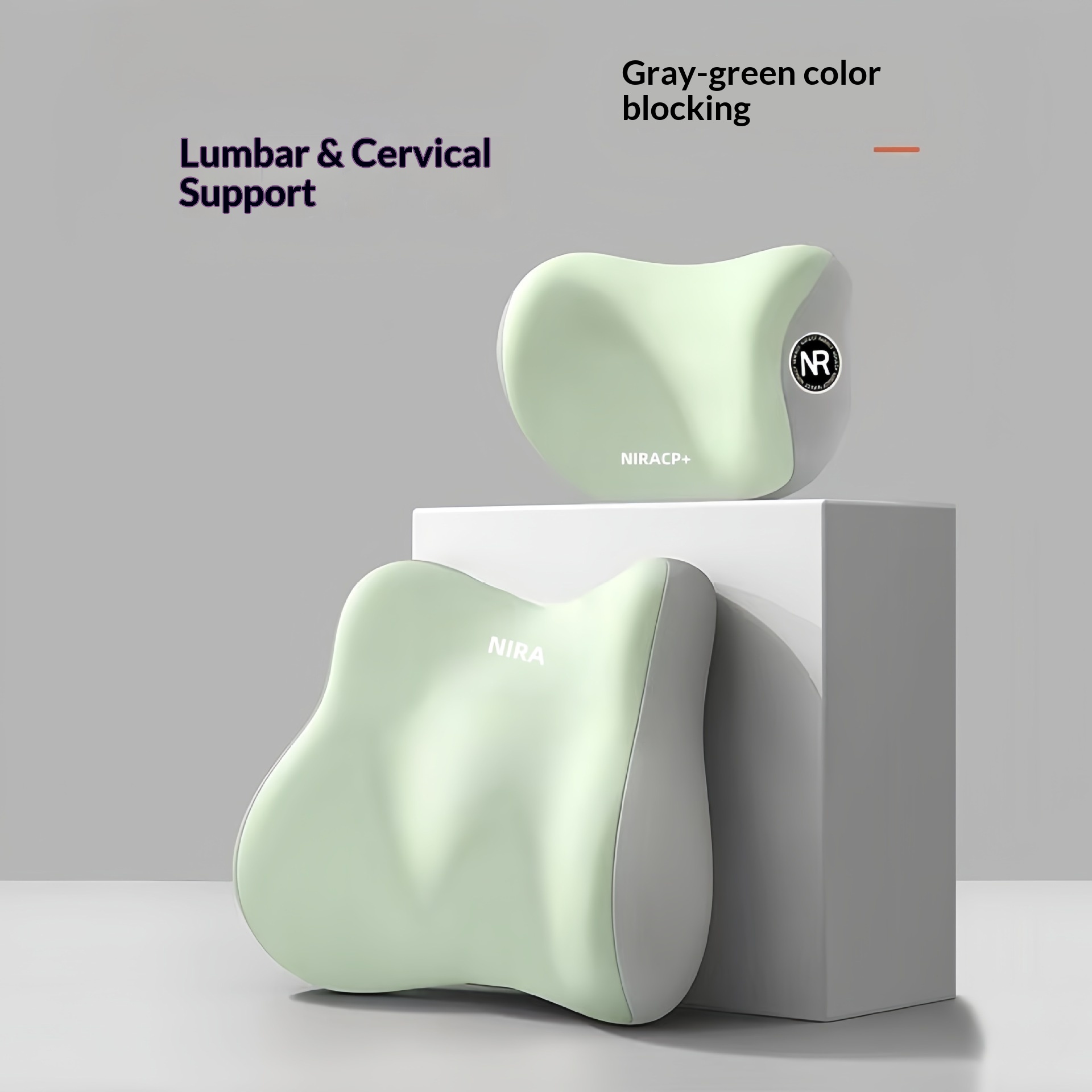 Almofada de apoio lombar para encosto de cabeça e pescoço para carro_voghion.com