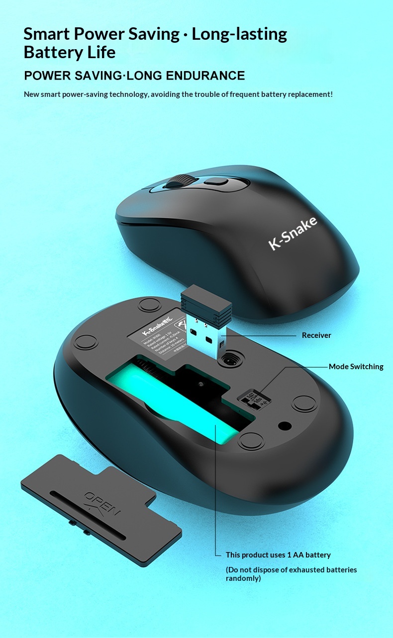 W300 Multi-mode Wireless Bluetooth Office Mouse For Laptop Tablet_voghion.com