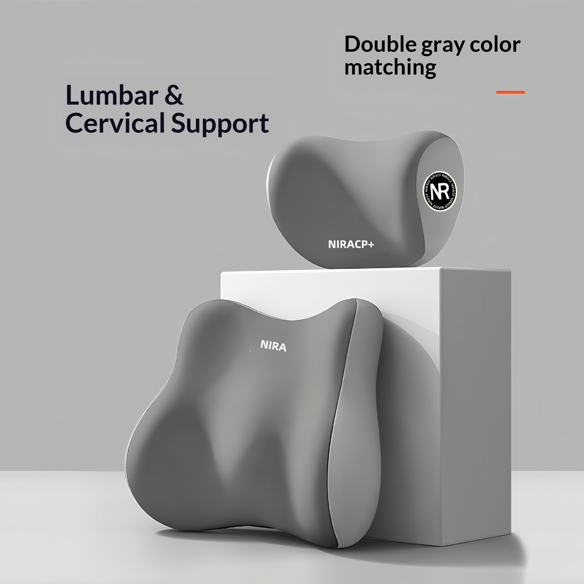 Almofada de apoio lombar para encosto de cabeça e pescoço para carro_voghion.com