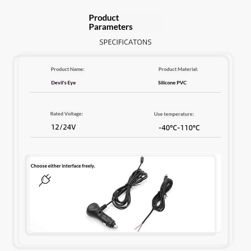 Schermo flessibile a LED "Occhio di Demone" per interni auto, camion e finestrini, luce decorativa personalizzabile, 12/24V, universale._voghion.com