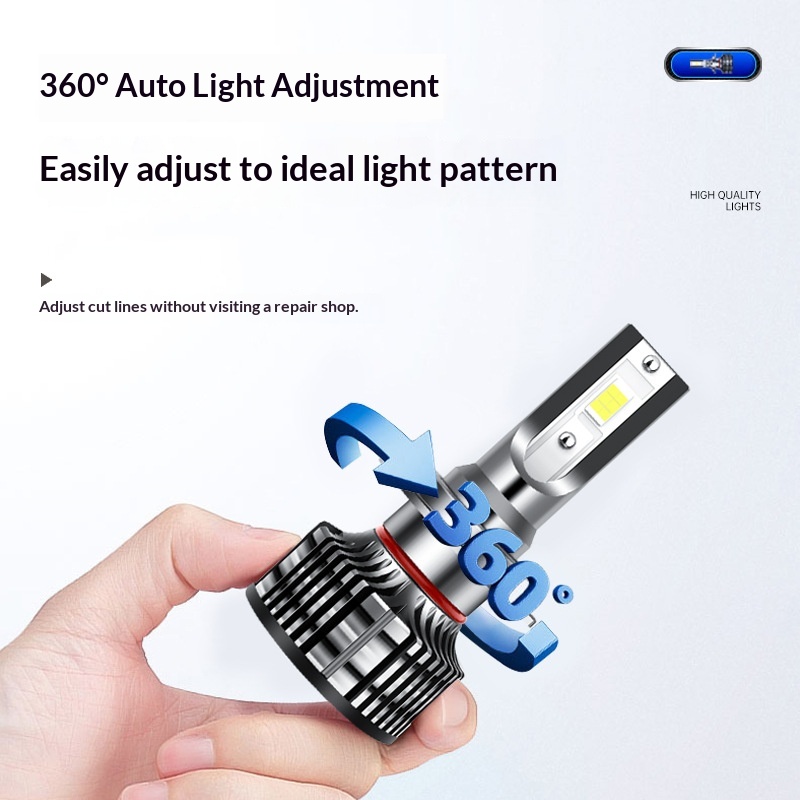 Cross-border Wholesale Car LED Headlight 12V 24V Bulb Super Bright H1 H7 H4 9012 Spotlight_voghion.com