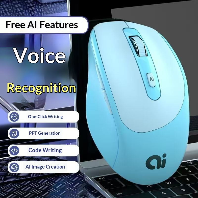 AI Intelligent Voice Bluetooth Wireless Mouse Deepseek For Writing, Form Generation, Smart PPT Creation, Rechargeable_voghion.com