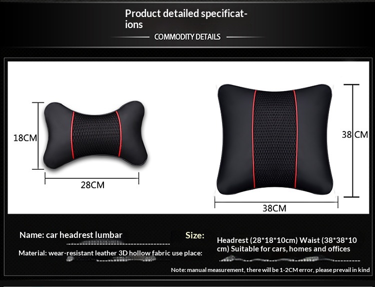 Nackenstützkissen fürs Auto, 3D-Leder, Ganzjahresmodell, Universal_voghion.com