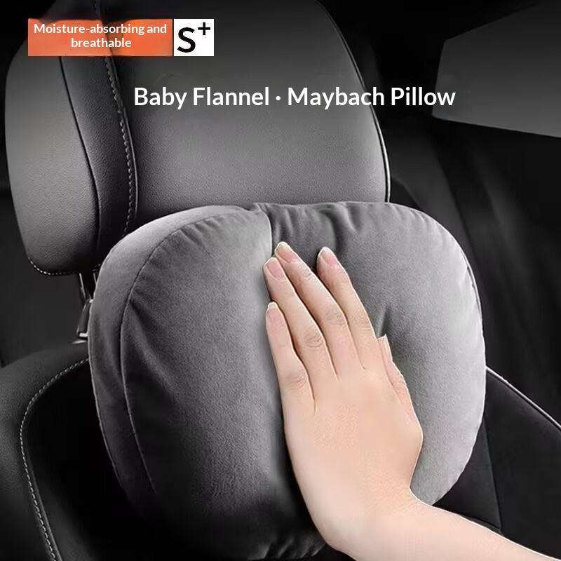 Almofada de assento Classe S, travesseiro de pescoço, apoio lombar para encosto de cabeça de carro_voghion.com