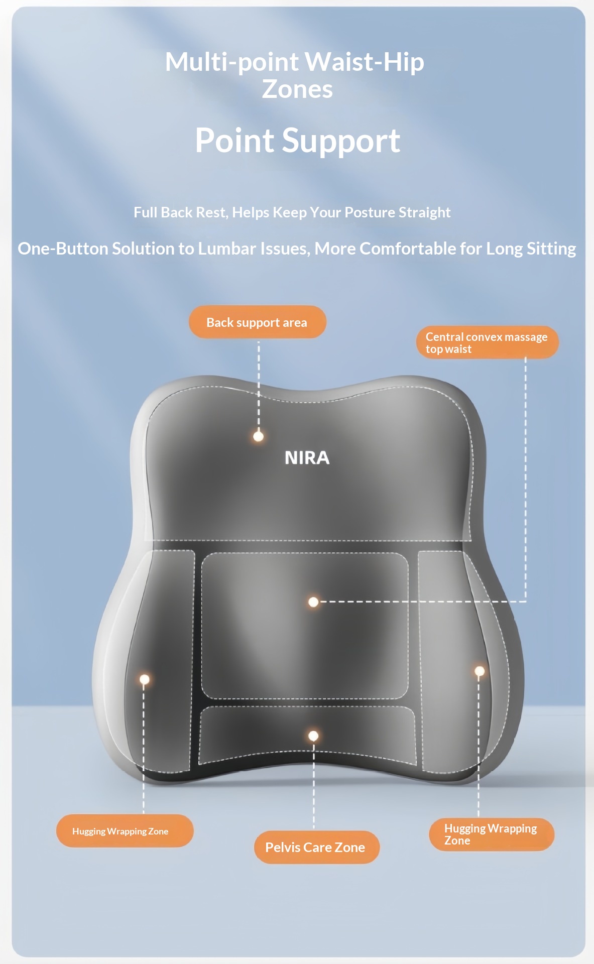 Almofada de apoio lombar para encosto de cabeça e pescoço para carro_voghion.com